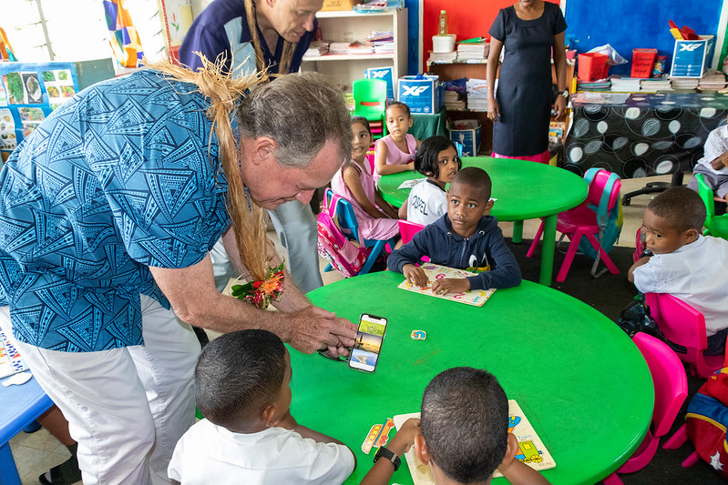 Awesome scenes this morning at Nasinu Gospel Primary School & Early Childhood Education Space, as the US Congress-@unfoundation delegation visited the school to hear about education in Fiji. This included achievements, challenges, and key areas of support, as well as the views