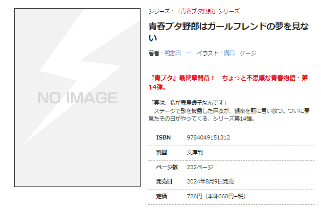 #青ブタ シリーズ第14弾 あらすじ公開📢 『青春ブタ野郎はガールフレンドの夢を見ない』 2024年8月9日発売📚 「実は、私が霧島透子なんです」 ステージで歌を披露した麻衣が、観衆を前に言い放つ。ついに夢見たその日がやってくる、シリーズ第14弾。 dengekibunko.jp/product/aobuta…