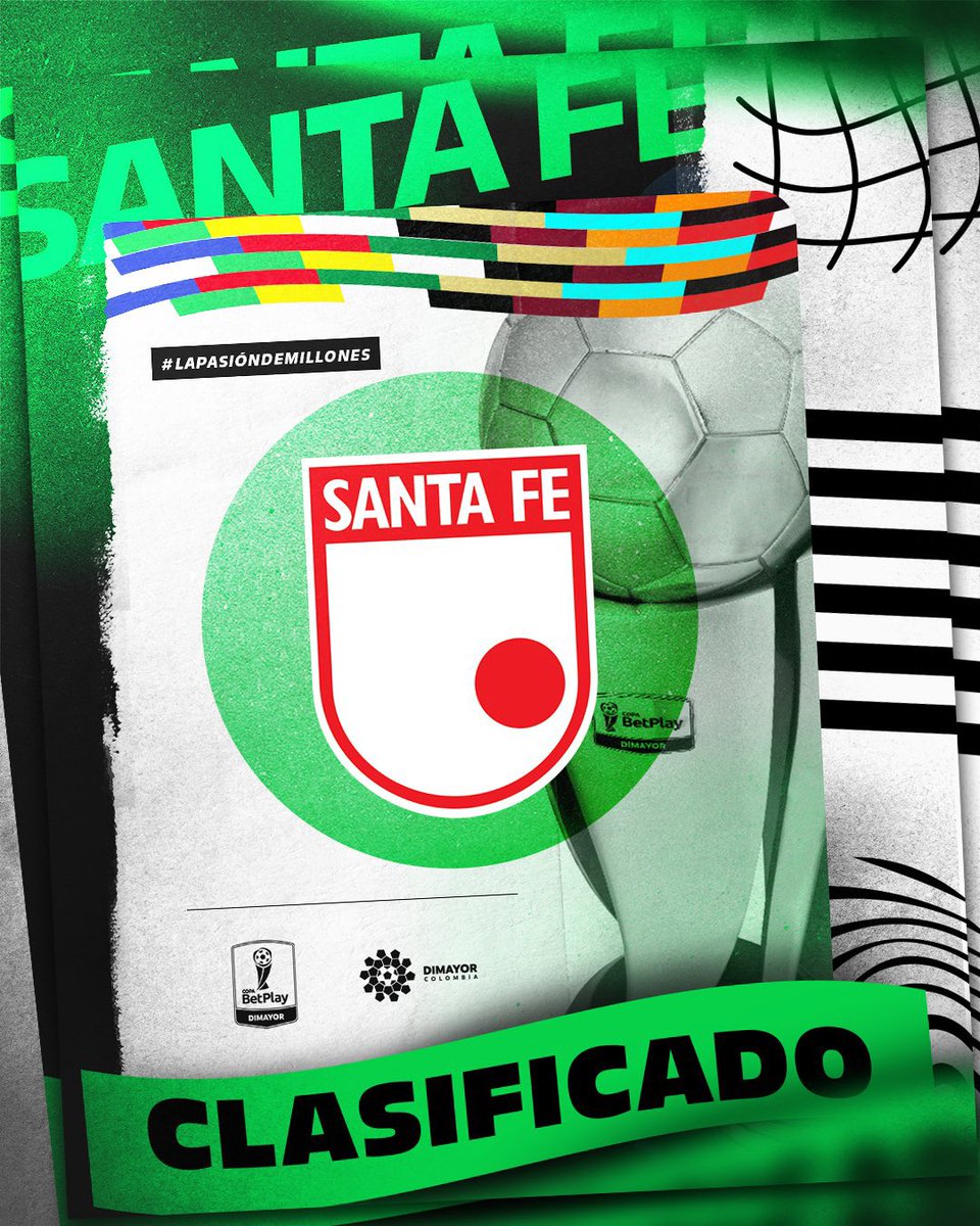 #CopaColombia @SantaFe Clasificado a la Fase 3 de la Copa BetPlay Dimayor, tras eliminar al @InterPalmira en la fase 2.
