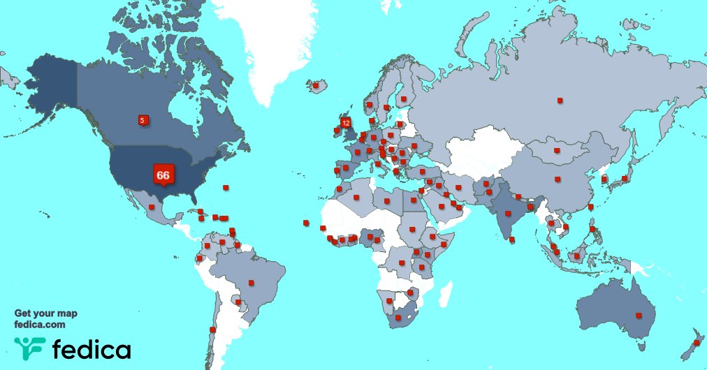 I have 13 new followers from Canada, and more last week. See fedica.com/!Deblibrarian