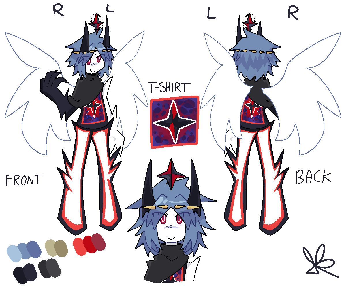 bluesteel spirit and foreseeablebomber ref sheet (art by @/RevReverei)