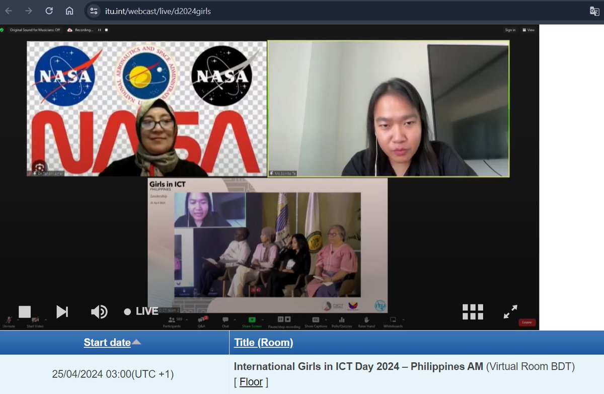 Watching from the Philippines 💻😍 #GirlsinICT International Girls in ICT Day 2024 💐
