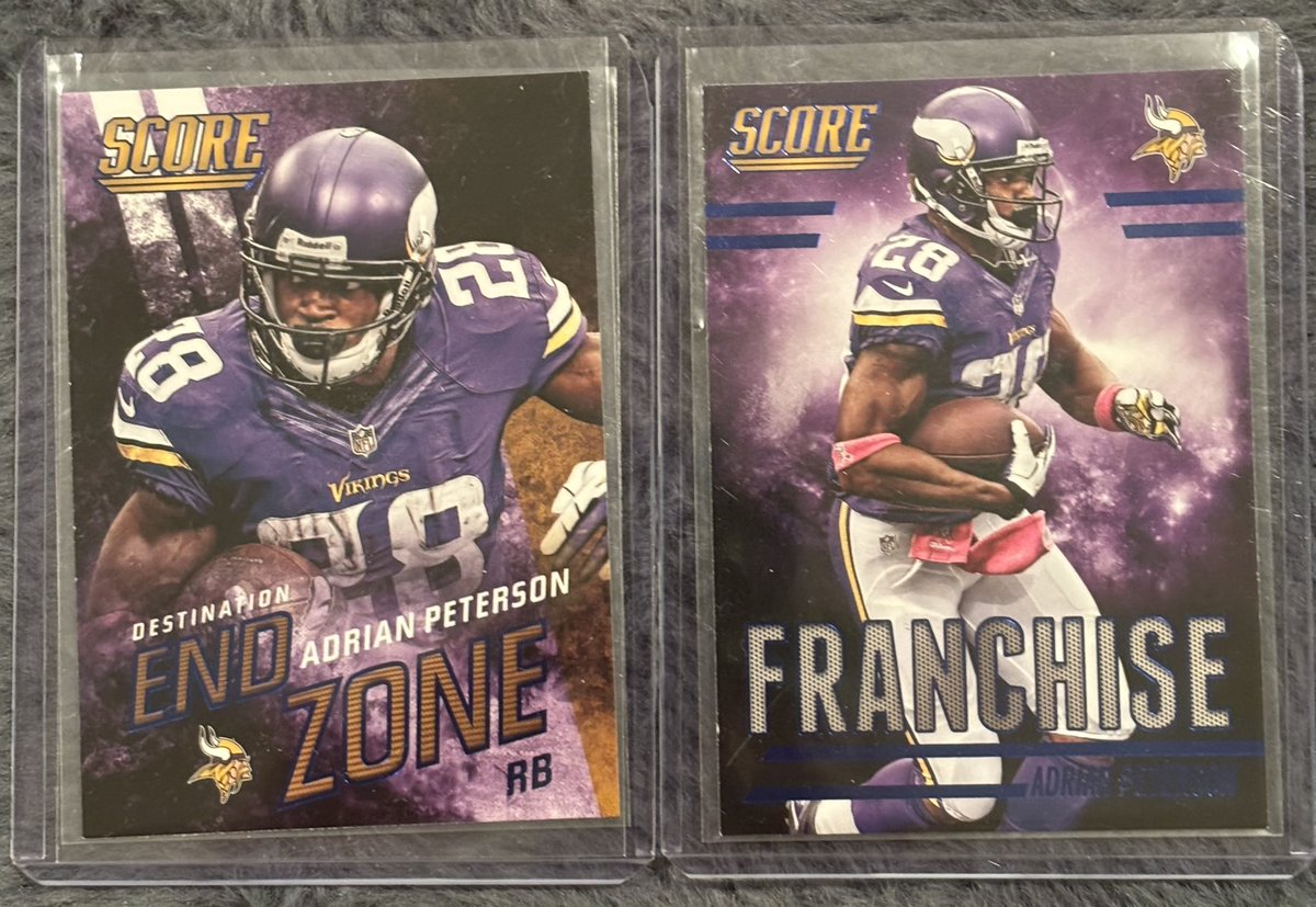 PigskinPC's tweet image. Stack Sale Post #146

2014 Adrian Peterson 2 Card Lot Score Inserts

$2

Comment “Take” and it’s yours! $1 PWE $5 BMWT. Stack until Wednesday 5/1 #StackAttack #TheHobbyFamily