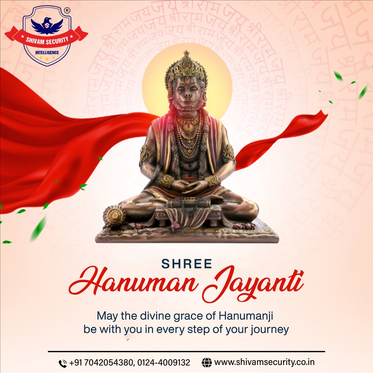 Shree Hanuman Jayanti!
May the divine grace of Hanumanji be with you in every step of your journey.

Visit - shivamsecurity.co.in

#PavanputraHanuman #HanumanJayanti2024 #JaiHanuman #HanumanJanmotsav #Hanumanji #BestsecurityServicesinGurgaon #shivamsecurityservices