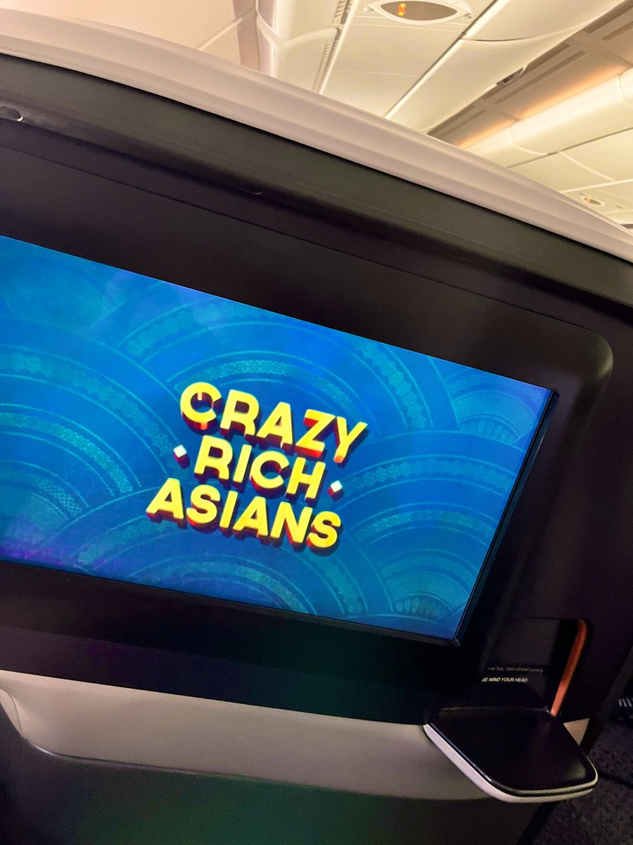 Every time I fly to 🇸🇬 I watch #CrazyRichAsians, either before I leave or on the plane. 

Apropos of nothing, am looking forward to @kevinkwanbooks’ next novel, ‘Lies and Weddings’, coming in May. 

#MoviesOnPlanes
#Singapore