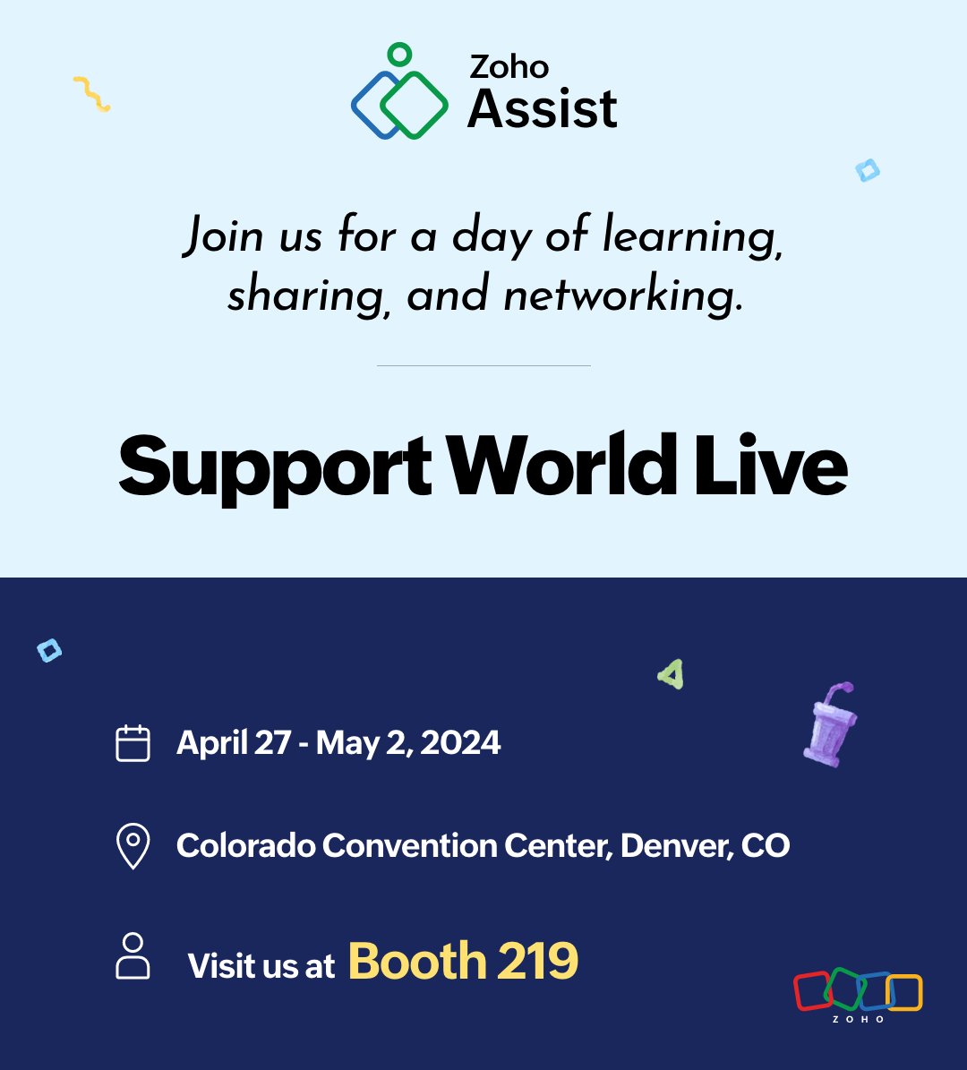ZohoAssist's tweet photo. 🚨 Calling all Denver tech enthusiasts! Zoho Assist brings the future of tech support to you.   

✨Swing by booth 219 at HDI's SupportWorld Live conference. See you there!   

🔗https://t.co/CVbiRnfmx3 

#SupportWorldLive #zohoassist #zoho #colorado #remotedesktop #denver https://t.co/PVlC1zNw1I