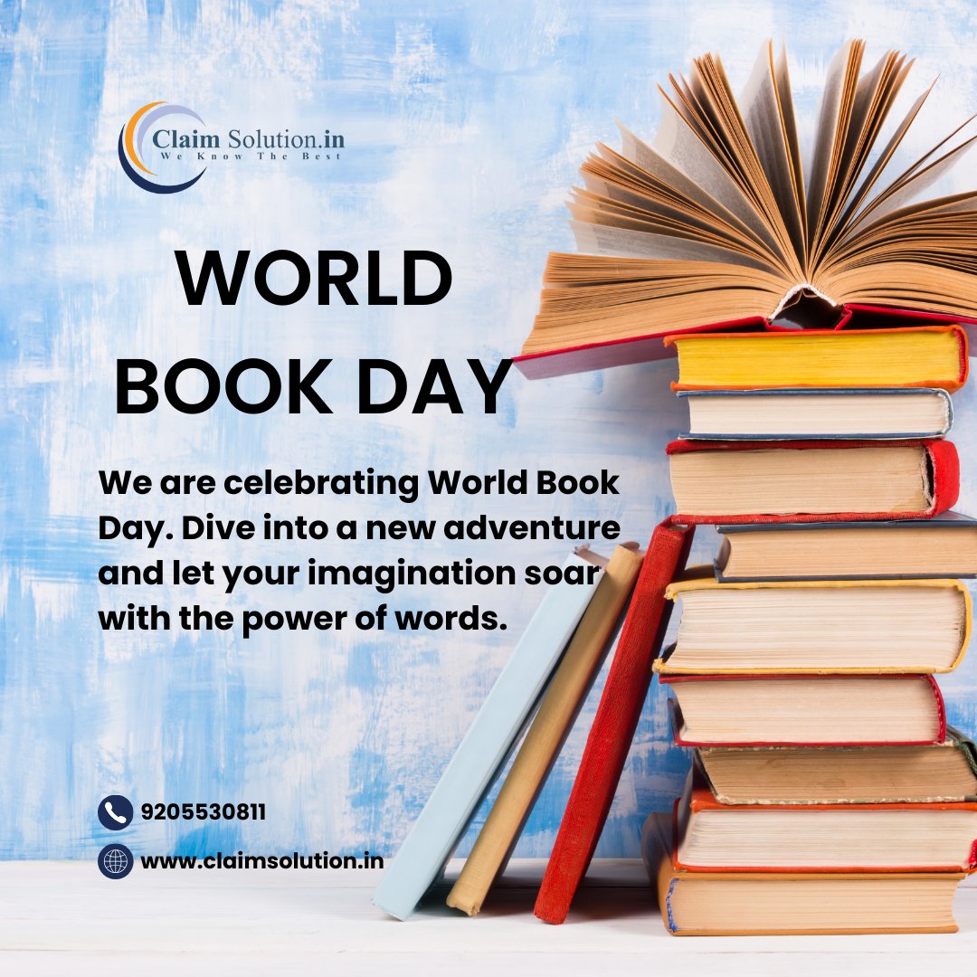 Celebrating World Book Day. Dive into a new adventure and let your imagination soar with the power of words. 🌍📖 #WorldBookDay #ReadingIsPower #claimsolutionin #claimsolutionindia #insurance #policy #problem #solving