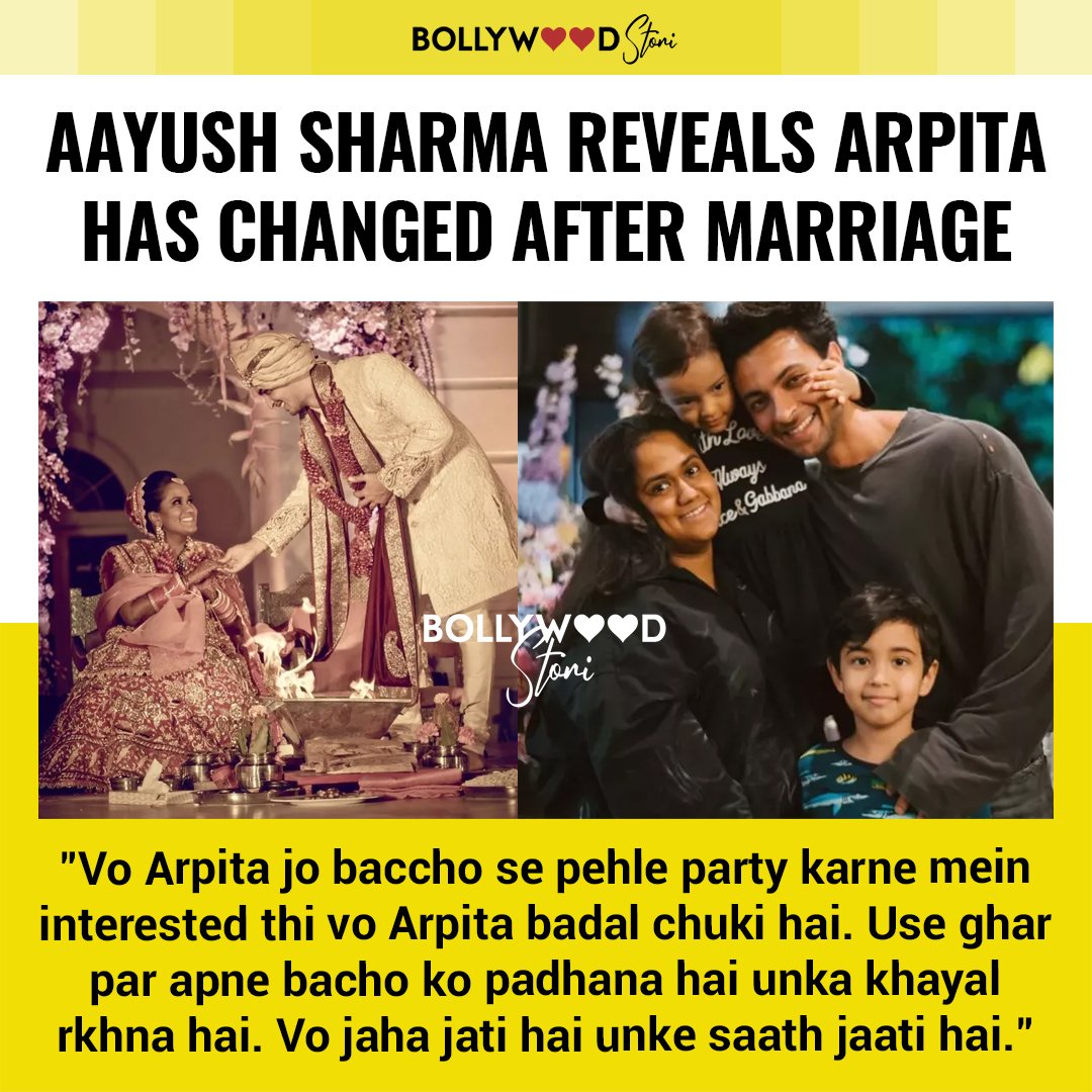 Arpita used to love partying when she didn't had children. Now, she loves taking care of their kids and giving them the right upbringing. - Aayush Sharma

Follow @bollywoodstori 😎
.

#bollywoodstori #arpitakhansharma #aayushsharma #salmankhan #bollywoodcouple #ruslaan