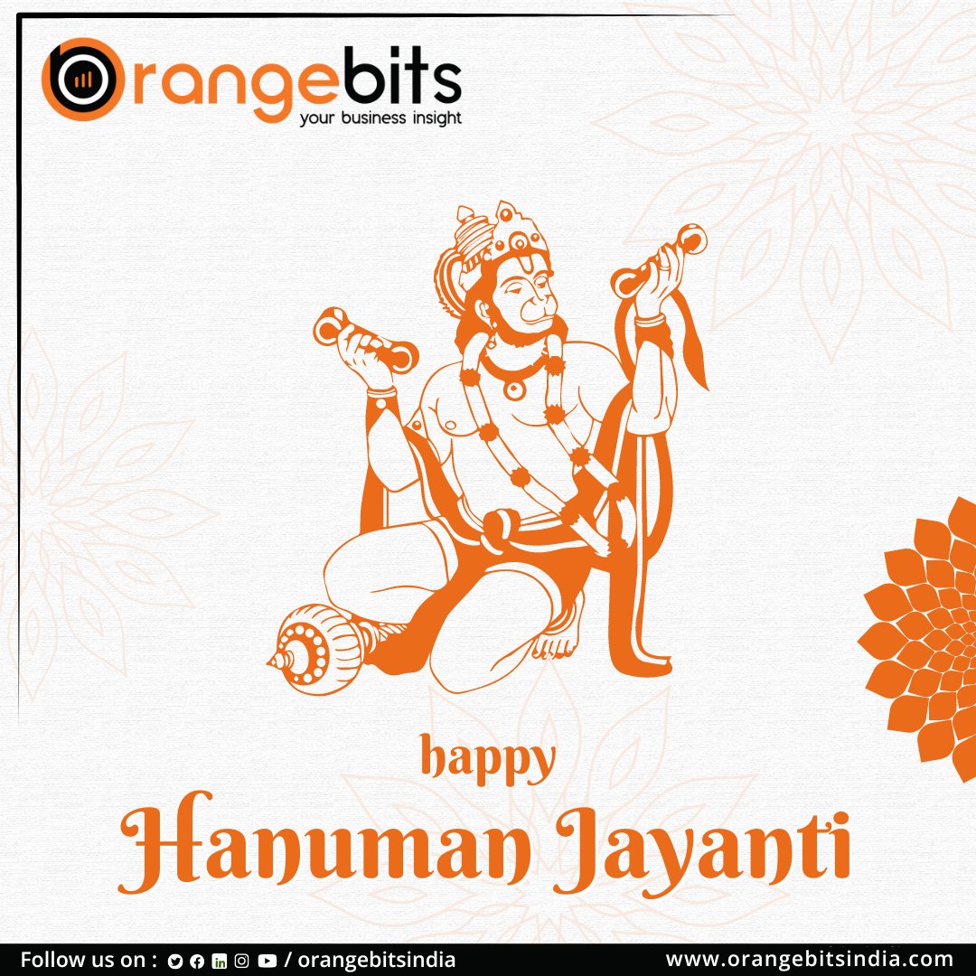 Hanuman Jayanti is a significant Hindu festival celebrated to honor the birth of Lord Hanuman, who is revered as a symbol of strength, devotion, and loyalty!

'HAPPY HANUMAN JAYANTI'

#orangebitsindia #software #JaiHanuman #HanumanChalisa #LordHanuman #Bajrangbali