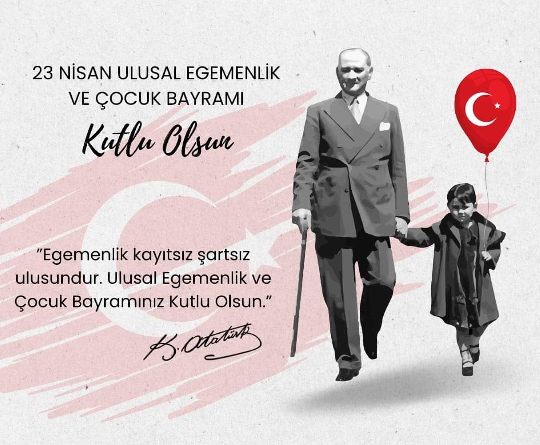 Gazi Meclisimizin 104. kuruluş yıldönümünü ve tüm dünya çocuklarının 23 Nisan Ulusal Egemenlik ve Çocuk Bayramı'nı tebrik ediyorum. Gazi Mustafa Kemal Atatürk başta olmak üzere tüm şehit ve gazilerimizi rahmetle, minnetle yad ediyorum. #23NisanuUusalEgemenlikveÇocukBayramı 🇹🇷