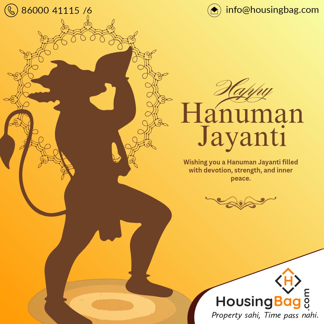 HousingBag's tweet photo. May Mahabali Hanuman bring lots of happiness in your life and may all your wishes come true. HOUSINGBAG wishes you all a very happy Hanuman Jayanti.

#HanumanJayanti #Housingbag #Nagpur #Nagpurcity #Realestate #Bestdeal #property #Nagpurproperty https://t.co/8crRKpHHkx