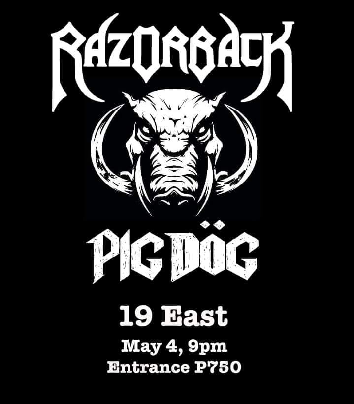 ⚡ Razorback ❌ PigDog ⚡ May 4, 2024 ✨ 19 East Bar & Grill. bandstand.ph/events/razorba… via @BANDSCAPES @19East