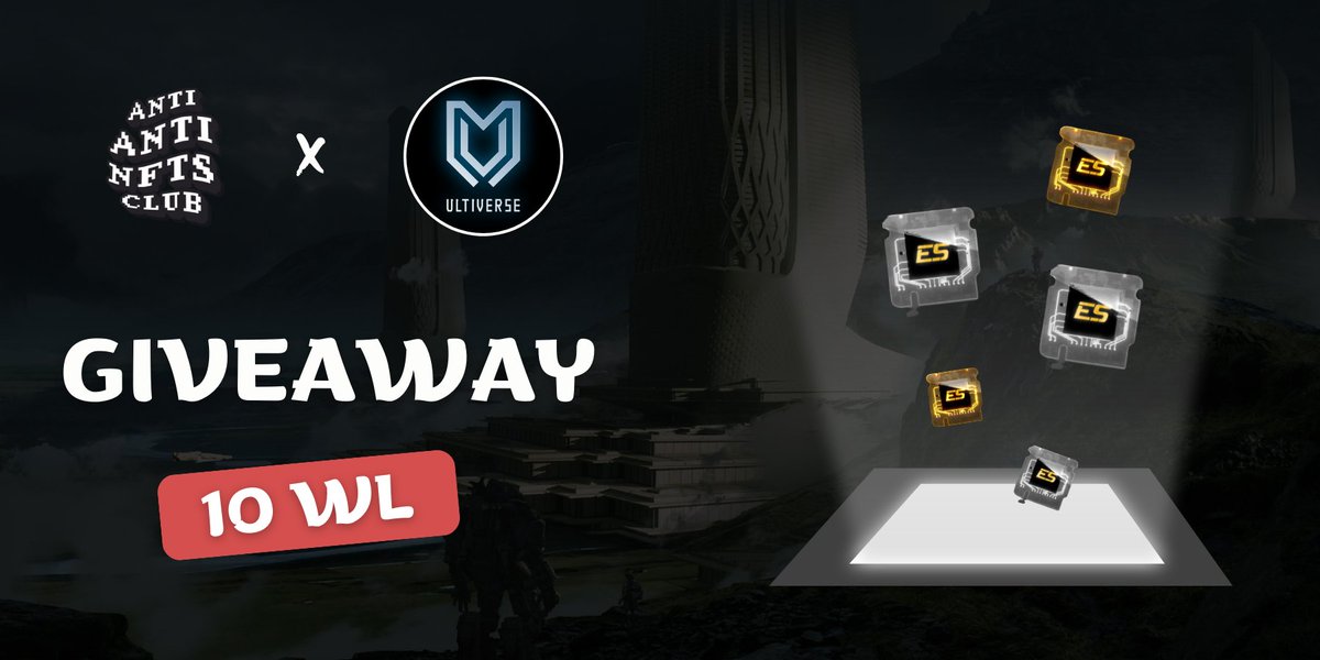 AANC_Official's tweet image. AANC x Ultiverse Giveaways

🎁10x Silver Chip whitelist spots

How to participate:

1⃣ Follow @AANC_Research + @AANC_Official + @UltiverseDAO
2⃣ Like + Repost this post and the post below
3⃣ Comment your ERC-20 wallet address

⏳Winners will be announced after 24 hours!