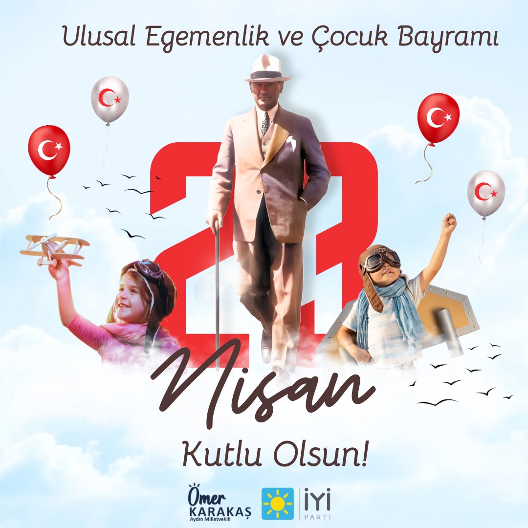 Ulu Önderimiz Mustafa Kemal Atatürk'ün en büyük eserim dediği Türkiye Büyük Millet Meclisi'nin açılışının 104. yılı ve çocuklarımızın, milletimizin 23 Nisan Ulusal Egemenlik ve Çocuk Bayramı kutlu olsun! #23NisanÇocukBayramı #23Nisan1920 #23NisanUlusalEgemenlik #Atatürk