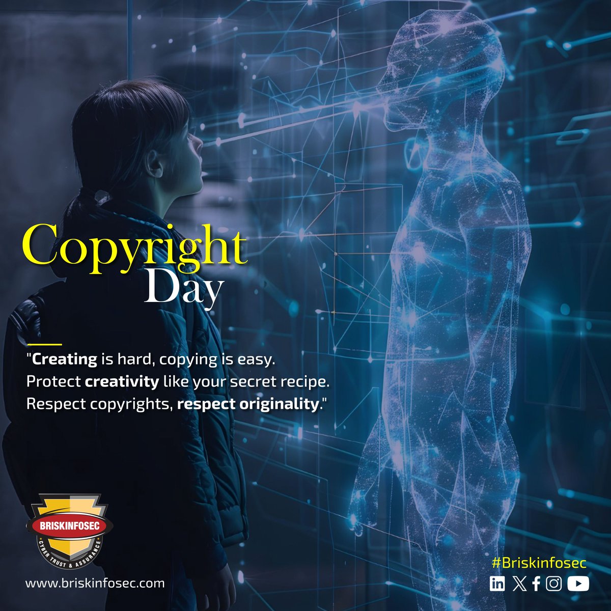 Happy #CopyrightsDay! 📚✨ Today, we're celebrating the creativity, innovation, and hard work of creators around the world.

#ProtectCreativity #RespectCopyrights #CyberSecurity