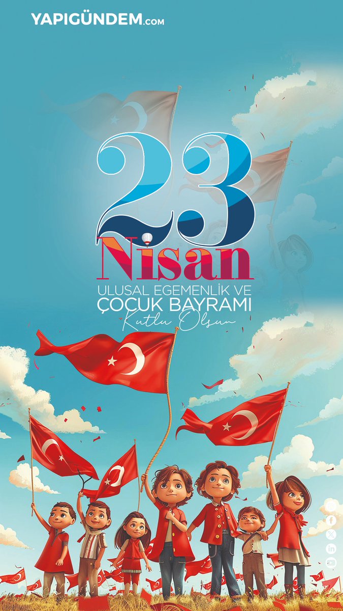 Ulu önder Mustafa Kemal Atatürk’ün tüm dünya çocuklarına armağan ettiği 23 Nisan Ulusal Egemenlik ve Çocuk Bayramı kutlu olsun. #yapigundem #23nisanulusalegemenlikveçocukbayramı #23nisan #Atatürk #çocukbayramı #23nisanulusalegemenlikveçocukbayramıkutluolsun