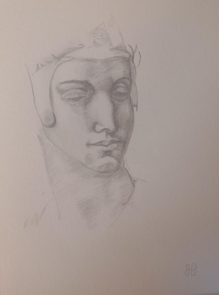 Vroeg begonnen vandaag. #Michelangelo#Drawing Door mij in #silverpoint Janholart.nl