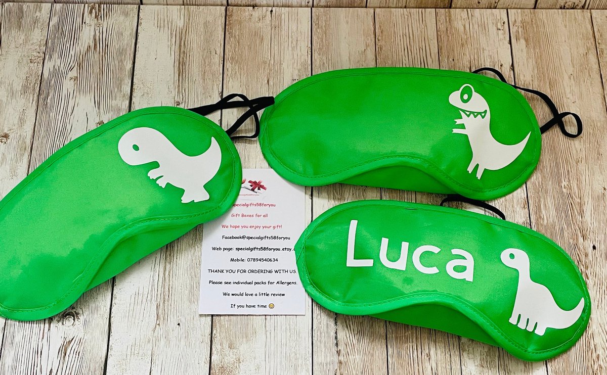 Super cool and personalised Dinosaur themed sleep masks. 
Range of themes, perfect for birthdays, parties, sleepovers or hamper gifts.

ktspecialgifts.etsy.com/listing/165118…

#dinosaur #dinosaursleepmasks #eyemask #childsleepmask #childpartyfavours #sleepover #birthday #dinosaurgift