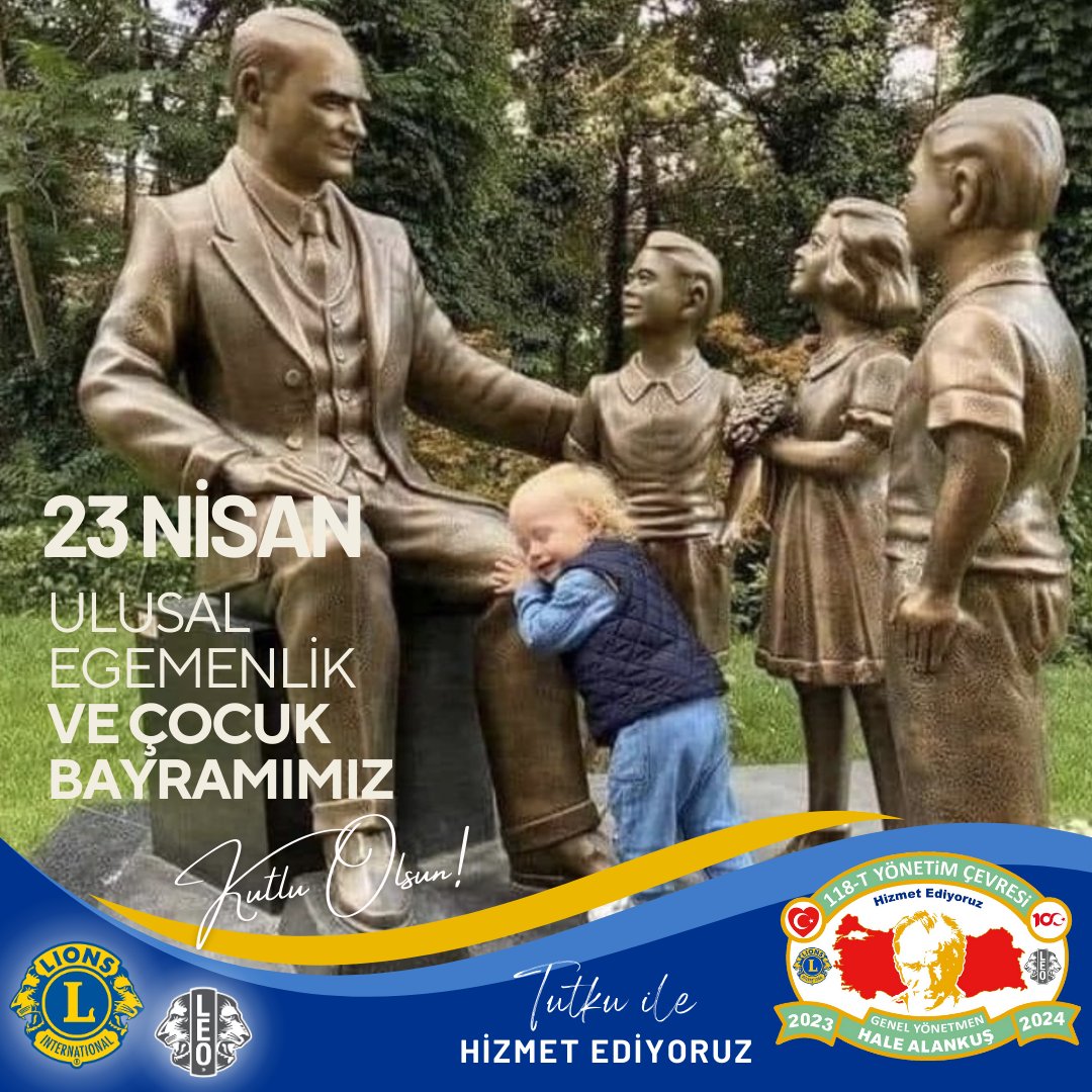 lions118tyc's tweet photo. Türk halkının egemenliğini ilan ettiği TBMM’nin kuruluşunun onuruna Ulu Önderimiz Gazi M.K.Atatürk tarafından geleceğimizin teminatı çocuklarımıza armağan edilen; barışın, sevginin, umudun simgesi çocuklarımızın ve hepimizin Ulusal Egemenlik ve Çocuk Bayramı kutlu olsun. #23Nisan https://t.co/sFDVcQO8e1