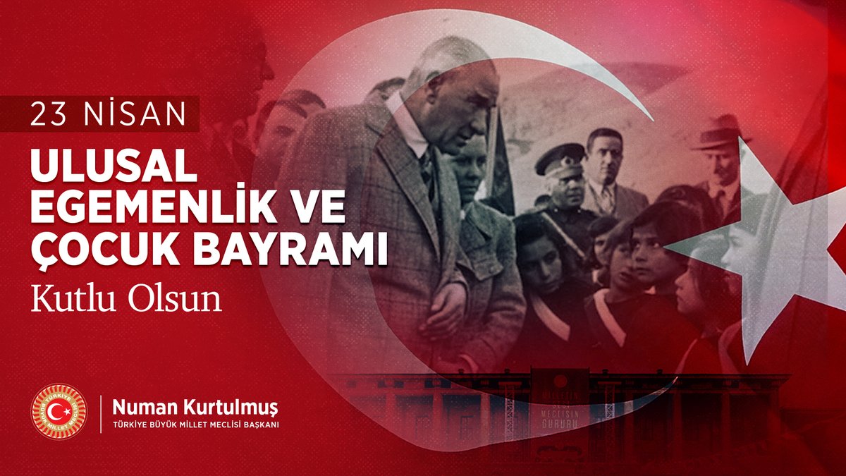 Türkiye Büyük Millet Meclisi’mizin açılışının 104’üncü yılı ve öncelikle çocukların sonra hepimizin bayramı olan 23 Nisan Ulusal Egemenlik ve Çocuk Bayramı kutlu olsun. Cumhuriyetimizin kurucusu ve Gazi Meclisimizin ilk başkanı Mustafa Kemal Atatürk başta olmak üzere hem