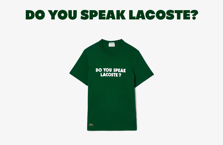 LACOSTE 緑色 Tシャツ DO YOU SPEAK LACOSTE?