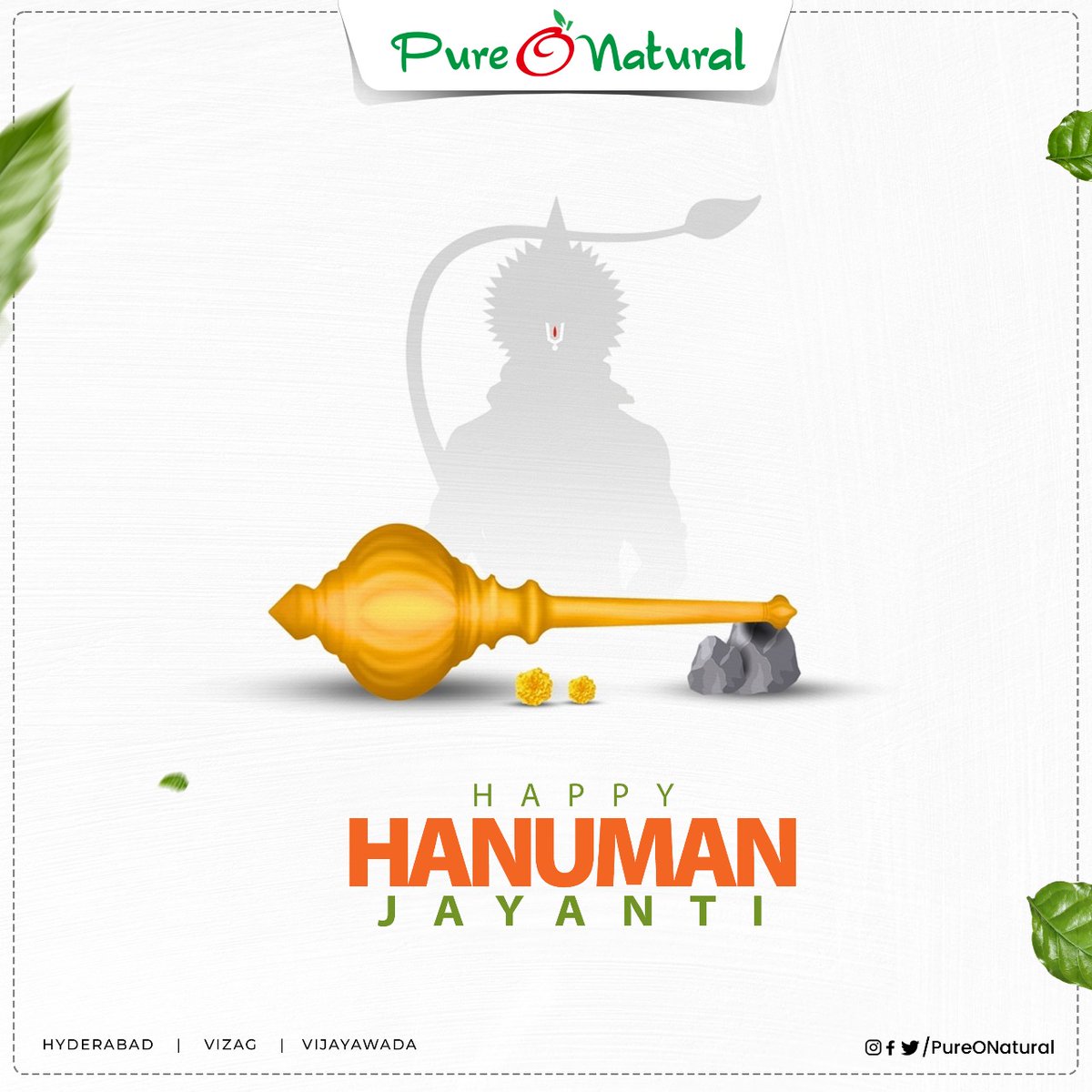 May Lord Hanuman fill your life with strength and wisdom. Happy Hanuman Jayanti! 🙏🌸

#HappyHanumanJayanti #HanumanJayanti #JaiBajrangbali #PureONatural #Hyderabad #Vizag #Vijaywada