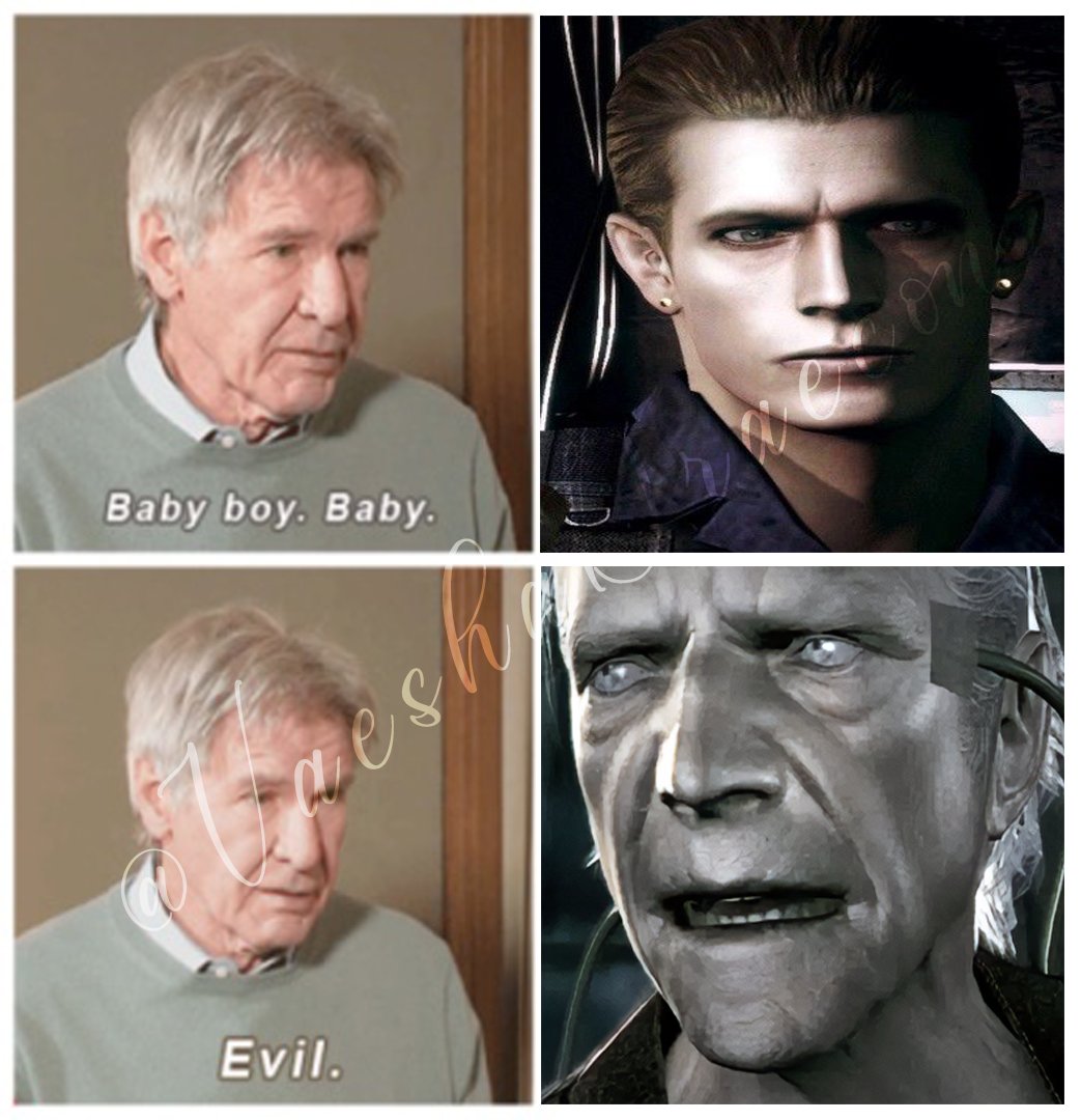 VaeshaDraecon's tweet photo. This has been stuck in my head all day... #residentevil #OswellSpencer #AlbertWesker #wesker #rebh #rebhfun #residentevilmeme https://t.co/wgGSCpdTcx