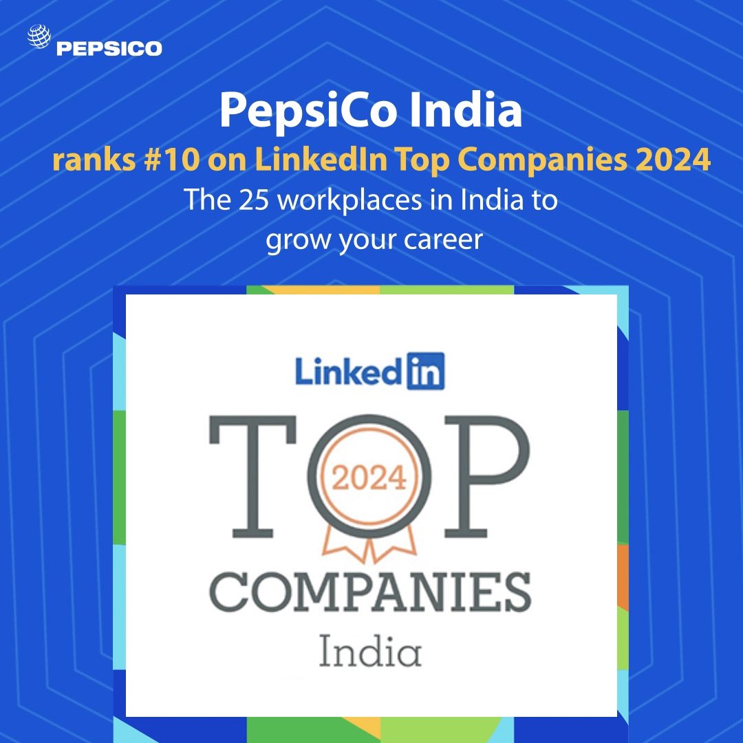 Being on these lists is a validation of our efforts to truly make PepsiCo a place where employees feel valued, respected, and motivated. We extend our gratitude to LinkedIn for the recognition and look forward to continued growth and success! #PepsiCoProud #LinkedInTopCompanies