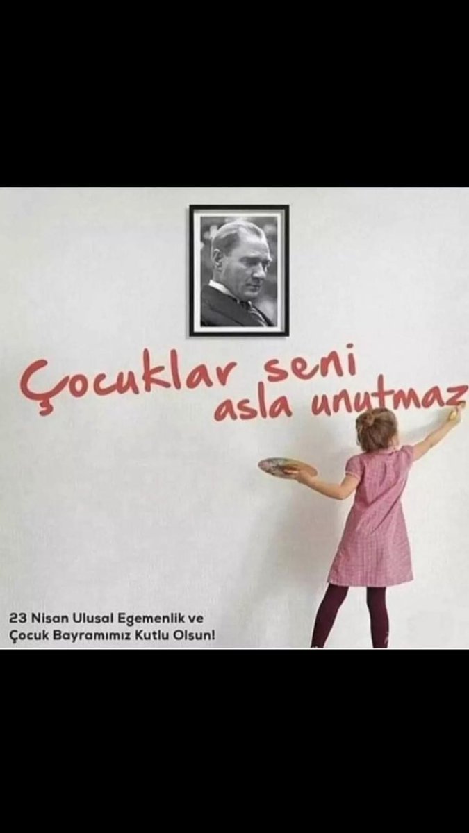 Dünyada çocuklara bayram armağan eden tek lider 🇹🇷 Onun içinde ; Dünya durdukça ilelebet İzindeyiz Atatürk’ün, bekçisiyiz CUMHURİYETİN 🙏🏻🇹🇷🙏🏻 #23NisanKutluOlsun 🇹🇷