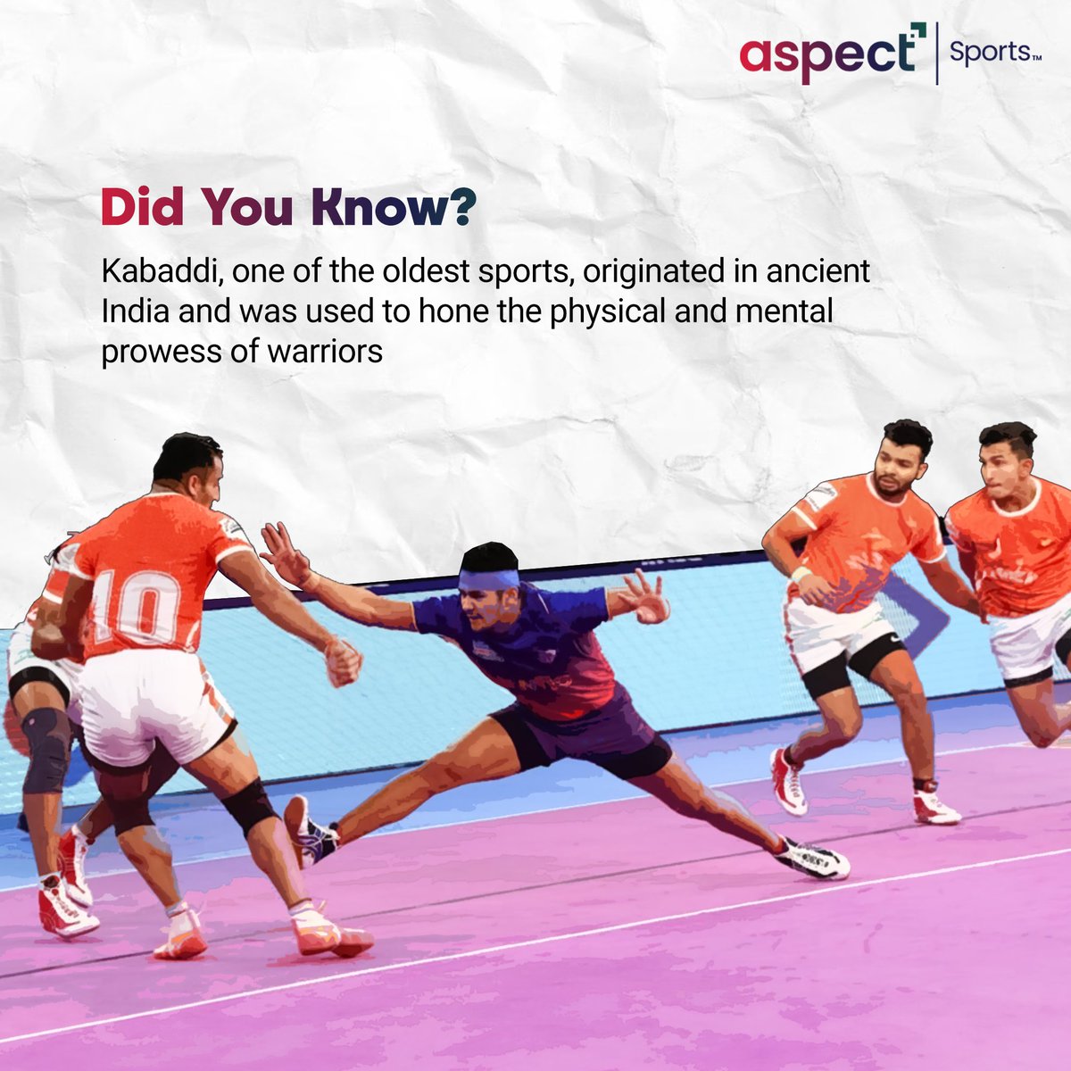 Travel back in time to the ancient battlefields of India, where Kabaddi was born as a test of strength and spirit. 💪🏽

#AspectSports #DidYouKnow #Kabaddi #OldestSports #IndianKabaddi #Sport #SportsIndustry #SportsManagement