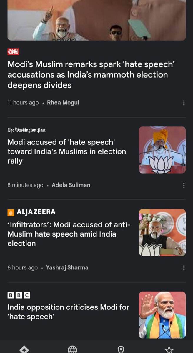 Modi is on all Western media front pages due to his straightforward hate speech :