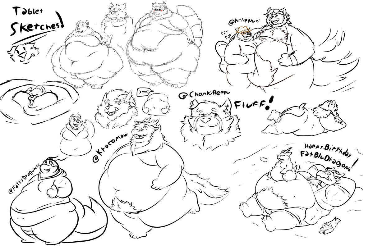 Sketches!! All the silly sketches i've done so far with the drawing tablet, doodling is fun <3