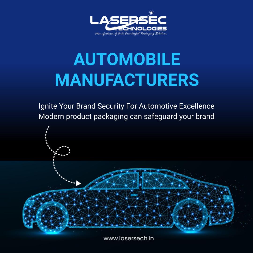 Let's collaborate to ensure that your automobile products are protected from counterfeiting. 

Explore further on our website: lasersec.in/automobile.html 

.
.
#productpackaging #fightfake #fightagainstcounterfeit