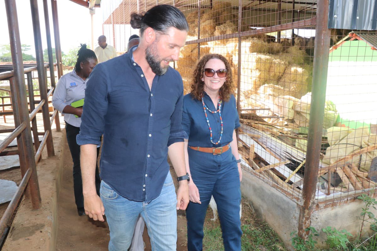 IrlAmbKenya's tweet photo. Great to catch up with Corkman James Hennessy and his team at Development Pamoja in rural Nakuru - seeing @Irish_Aid and other Irish funding in action empowering the local community and especially women in agriculture https://t.co/JieWAg68rz