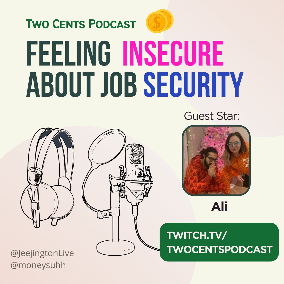 Ok for real this time Join us on Sunday at 5pm cst twitch.tv/twocentspodcast #mentalhealth #jobsecurity