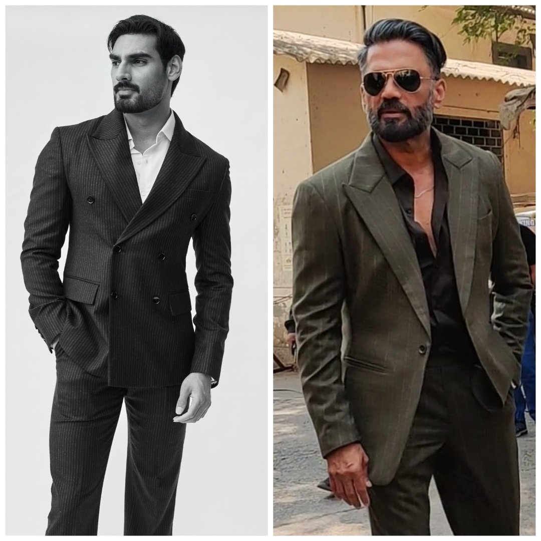 Two young star Always smart and Handsome Fittest person in Bollywood #SunielShetty #ahanshetty LIKE FATHER LIKE SON @SunielVShetty SIR
