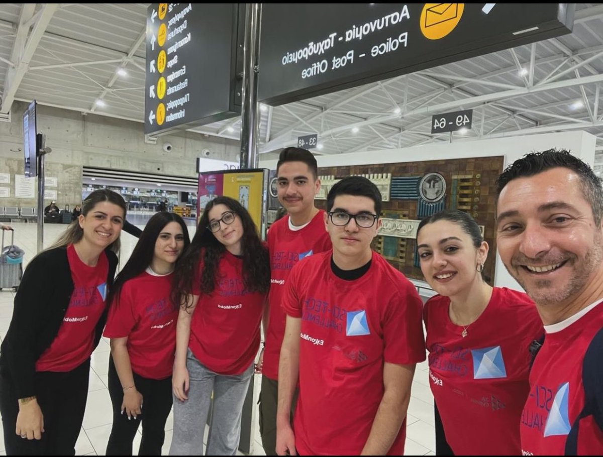 🚀 Today, students from American Academy Larnaca, winners of the National Sci-Tech Challenge 2024, head to Brussels to represent Cyprus at the European Challenge Event! 🎉 #SciTechChallenge #JASciTech24 #Staytuned #STEM 🛫@JA_Europe #AmericanAcademyLarnaca @ExxonMobil_EU