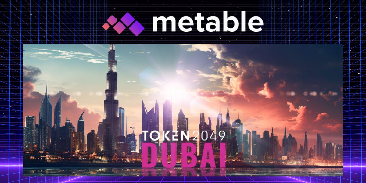 metable_in's tweet photo. We're thrilled about the TOKEN2049 event that took place in Dubai on April 18th and 19th, an event that provides a unique opportunity to understand how the metaverse can redefine our interaction with decentralized technologies. 🚀🌐    

Metable, with its commitment to providing an engaging and innovative learning environment, sees TOKEN2049 as a platform to connect students and enthusiasts with industry experts and innovators. 📚💡    

Through networking sessions and workshops, Metable will offer students the opportunity to interact directly with key players in the industry, and experience hands-on demonstrations of the latest technologies. 🤝💻    

By joining forces with TOKEN2049, Metable could strive to shape the future of education in the metaverse, offering students of all ages and levels of competence the opportunity to access an unparalleled educational experience. 🎓✨    👉

👇Experience our Beta version  https://t.co/8tc1jytt9k    

and join us in Round 11 of our presale!  https://t.co/k0Q3fppRlN    #TOKEN2049 #Metable #Web3 #Blockchain #Metaverse #Education