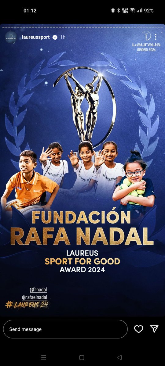RogerRafaLegacy's tweet photo. Congratulations Rafa Nadal.

#rafanadal #Laureus24 https://t.co/iYBd5cQe8E