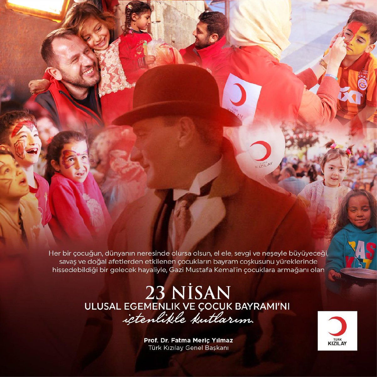 Gazi Mustafa Kemal Atatürk’ün tüm dünya çocuklarına armağan ettiği 23 Nisan Ulusal Egemenlik ve Çocuk Bayramı kutlu olsun. Ülkemizdeki, Gazze’deki ve tüm dünyadaki çocukların mutluluğu için var gücümüzle çalışmaya devam edeceğiz. 🎈 #23Nisan