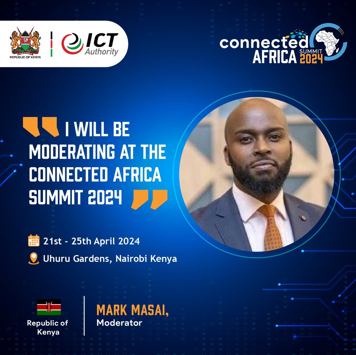 Moderated by @MarkMasai, the panel discussion on the Future of Smart Governments features a powerhouse lineup: - @rotichwisley, Governor, Elgeyo Marakwet - @nixon_korir, PS, State Department for Lands - @PSKilemi, PS, State Department of Cooperatives. #ConnectedAfricaSummit2024