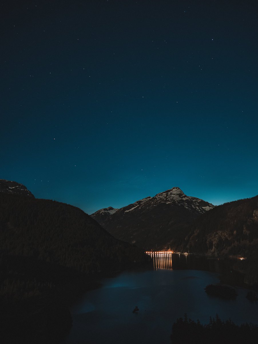 Beautiful drive this afternoon on the recently open #SR20 thanks to @wsdot_north for making this happen. #NorthCascadesHighway moon shining bright over #diablolake and Davis Peak.