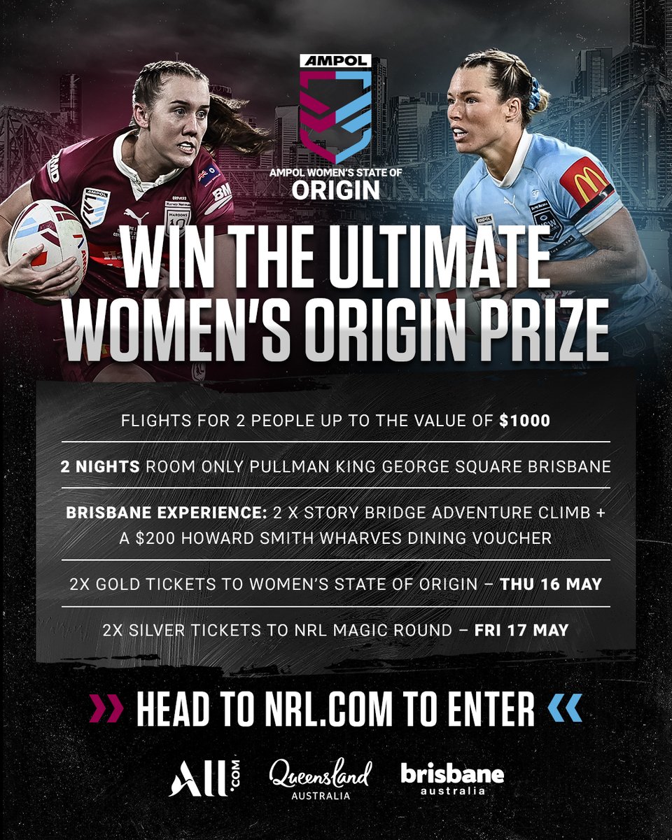 Want to win the ultimate Brisbane experience for an action-packed 3 days of Rugby League? 🏉 Enter now: spr.ly/6016b5C2a #ThisisQueensland #ThisisBrisbane