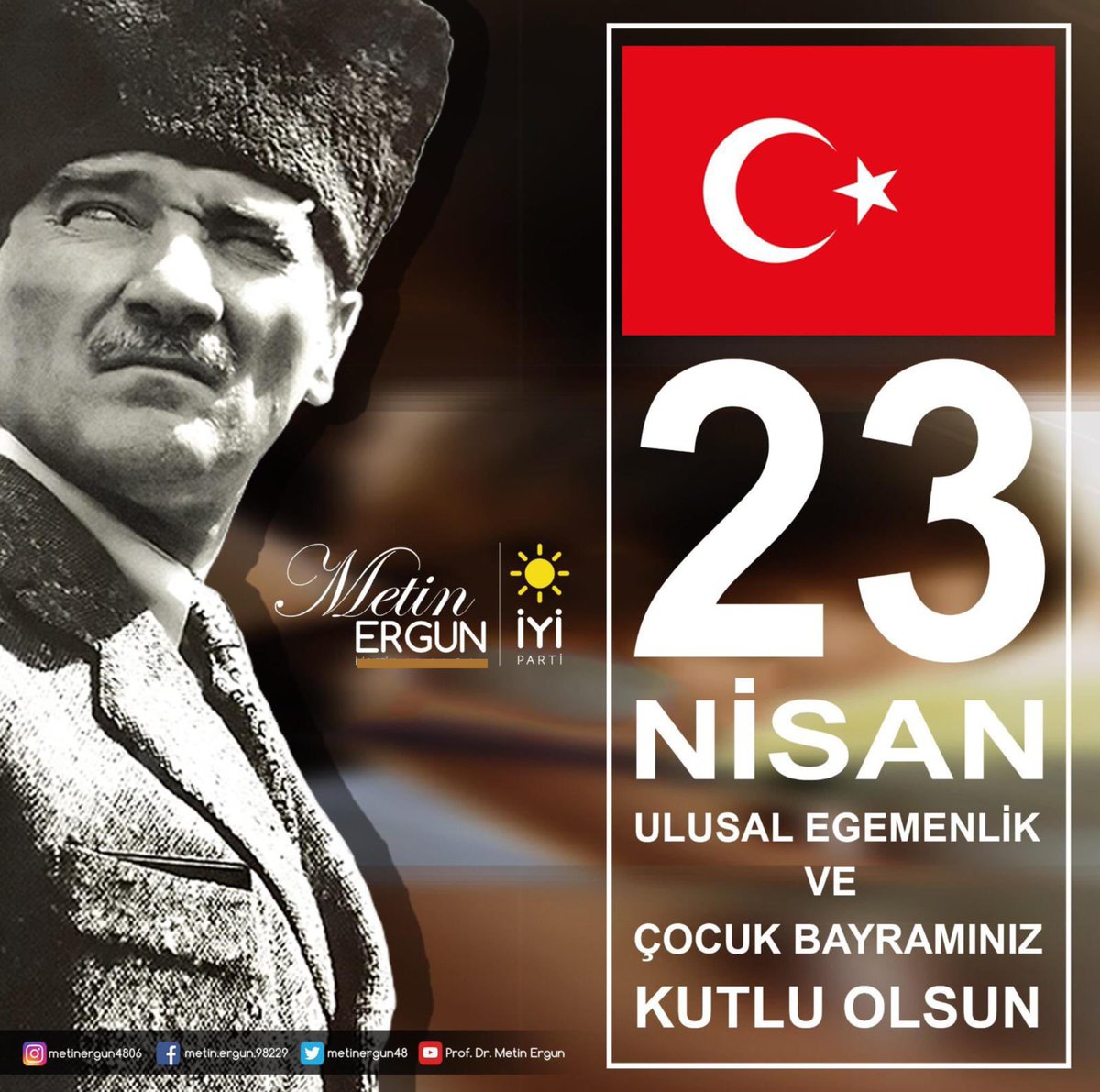 Türk Milletinin ve geleceğimizin güvencesi çocuklarımızın 23 Nisan Ulusal Egemenlik ve Çocuk Bayramı ile Türkiye Büyük Millet Meclisi'nin açılışının 104. yıldönümünü kutlarım. #23NisanKutluOlsun #TBMM104Yaşında🇹🇷