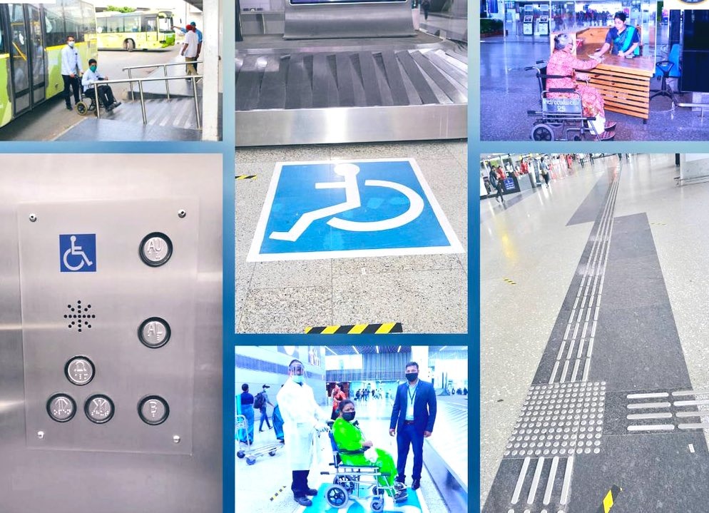 AAI is dedicated to making airports accessible for everyone. The facilities available at #KolkataAirport, such as special washrooms for people with reduced mobility, tactile floors, low height flight information display screens, brightly painted stairs, and wheelchair-accessible