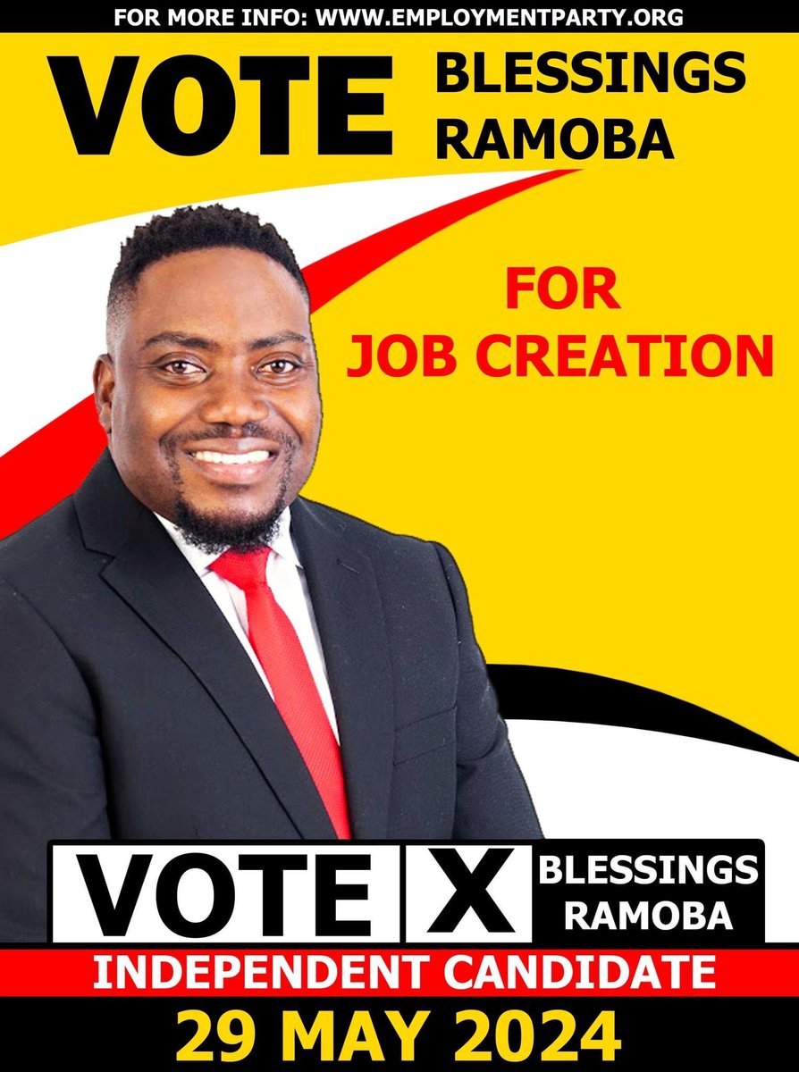 As an independent candidate I stand for job creation. #VoteForBlessingsRamoba