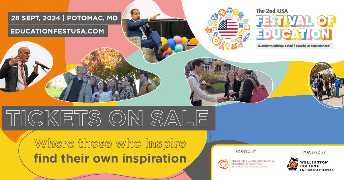 🎉 The 2nd USA Festival of Education tickets are now on sale with a whopping 35% off until the end of April! Book your tickets today. #EducationFest 📍 @SAES Hosted by @TheCTTL 🗓️Sept 28th 🔗 educationfestusa.com