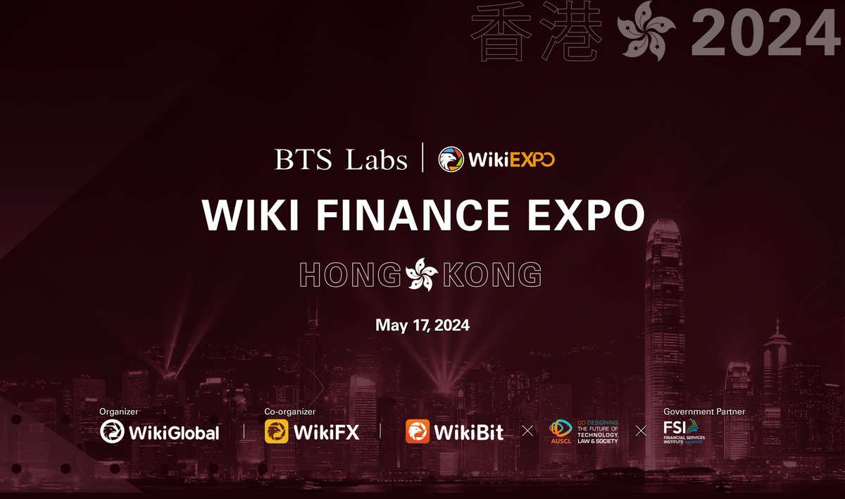 We are delighted to become the official partner of @Wikiexpo_global Wiki Finance Expo, Hong Kong 2024 Is Coming in May! Regulation, Blockchain, Forex, Crypto, Web 3.0, NFTs, GameFi, Metaverse, AI, ESG Will Be in Focus. 🔗 Event link (RSVP for free): wikiexpo.com/HongKong/2024/… 📅