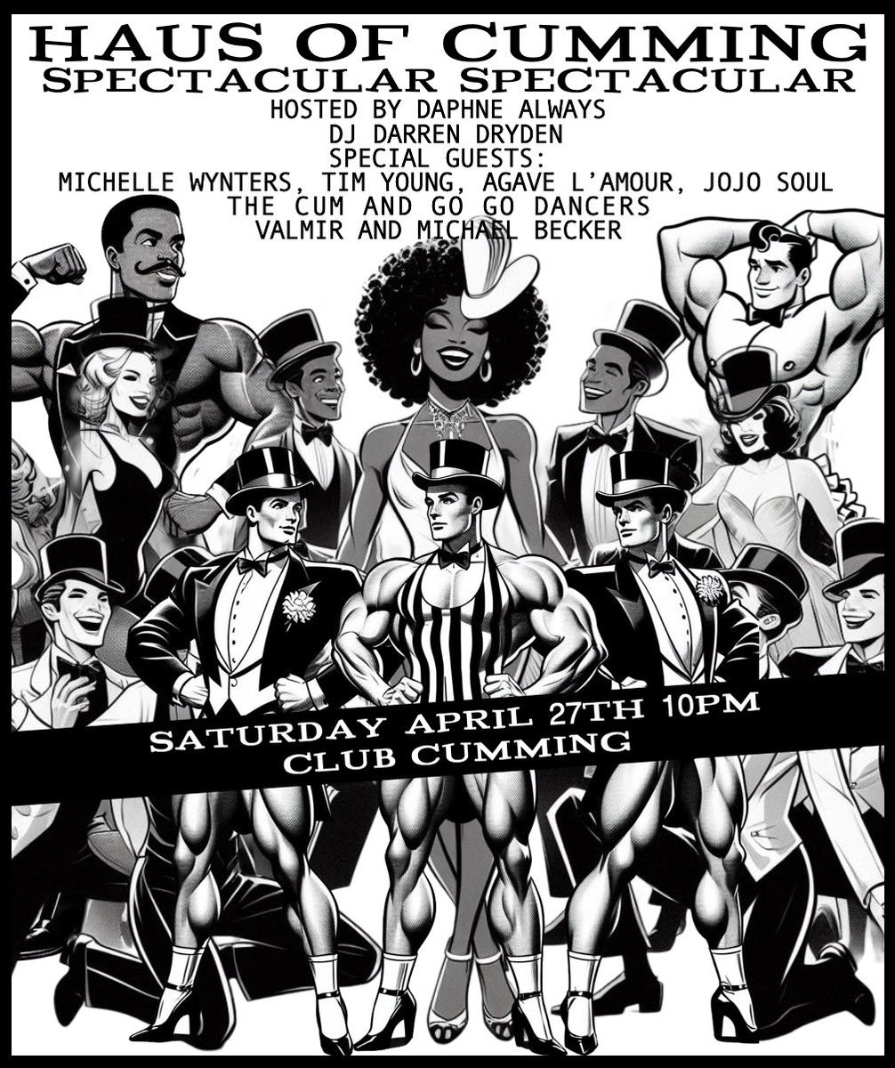 ClubCumming (@clubcumming) on Twitter photo Join us Saturday night for a Haus Of Cumming Spectacular Spectacular with @daphne_always <a href="/the_wynters/">TheWyntersComing</a> @agavelamour @soundsliketimyoung @jojosoul <a href="/valmirdocarmoo/">valmirdocarmo</a> @theemichaelbecker <a href="/MrDarrenDryden/">Darren Dryden 🇺🇦</a>
Come join the party!!! Join us Saturday night for a Haus Of Cumming Spectacular Spectacular with @daphne_always <a href="/the_wynters/">TheWyntersComing</a> @agavelamour @soundsliketimyoung @jojosoul <a href="/valmirdocarmoo/">valmirdocarmo</a> @theemichaelbecker <a href="/MrDarrenDryden/">Darren Dryden 🇺🇦</a>
Come join the party!!!