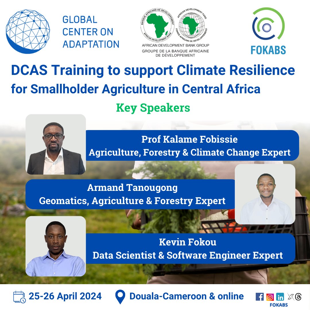 Join us: Digital Climate Advisory Services Training for smallholder agriculture in Central Africa Hosted by: @GCAdaptation , @AfDB_Group & @Fokabs__Inc 🗓️When: April 25-26, 2024 | 8AM – 4:30PM 📍Where: Online & at Prince de Galles Hotel, Douala, Cameroon Through case studies…